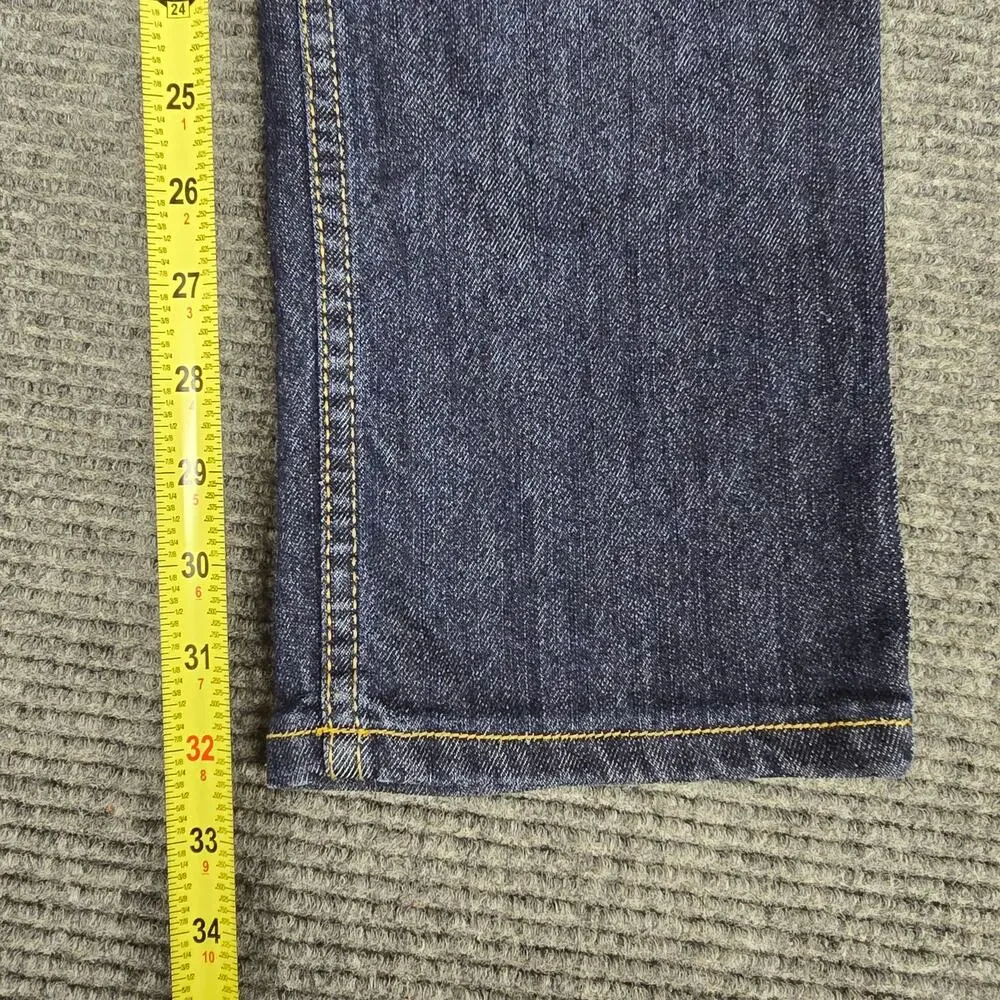 COOGI Jeans Womens 13/14 31x32 Blue Straight Leg Sequin LOVE Y2K Embellished